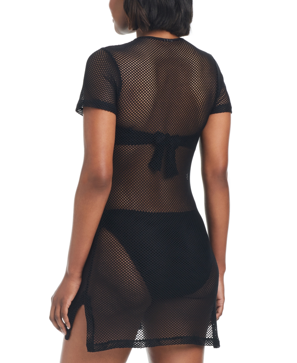 Sanctuary Women's Cotton Side-slit Crochet Cover-up Dress In Black