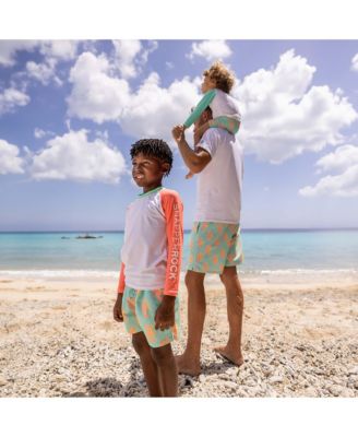 Big Boys White Coral Sleeve Sustainable Rash Top