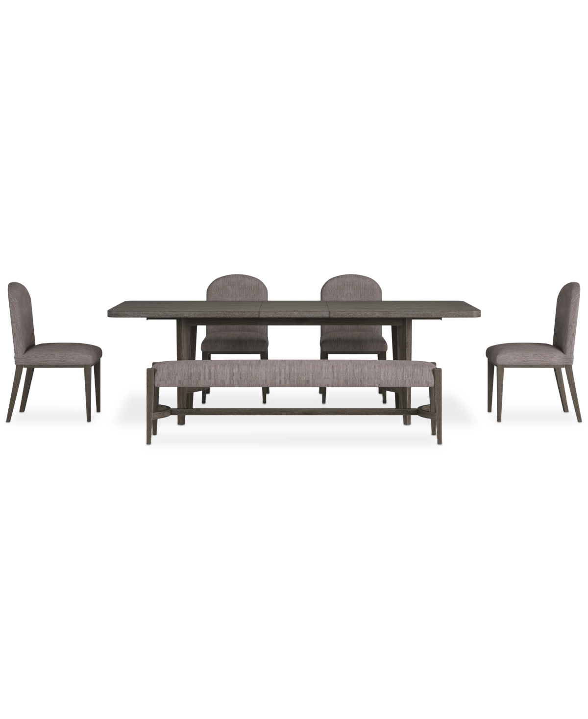 Macy's Griffith 6 Pc. Rectangular Dining Set (table, 4 Side Chairs & Bench), Created For  In Dark Gray