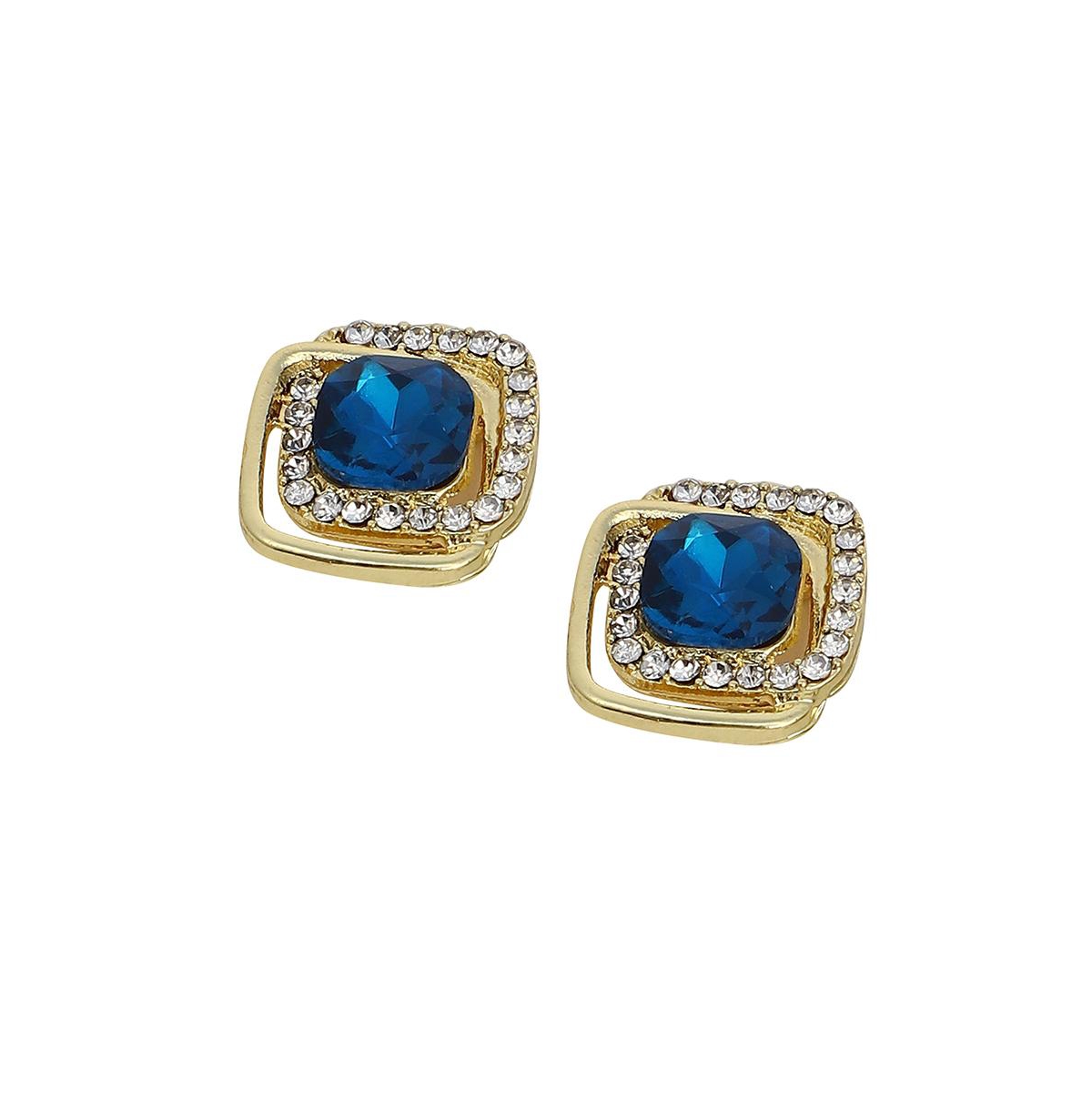Shop Sohi Women's The Midnight Loop Stud Earrings In Blue