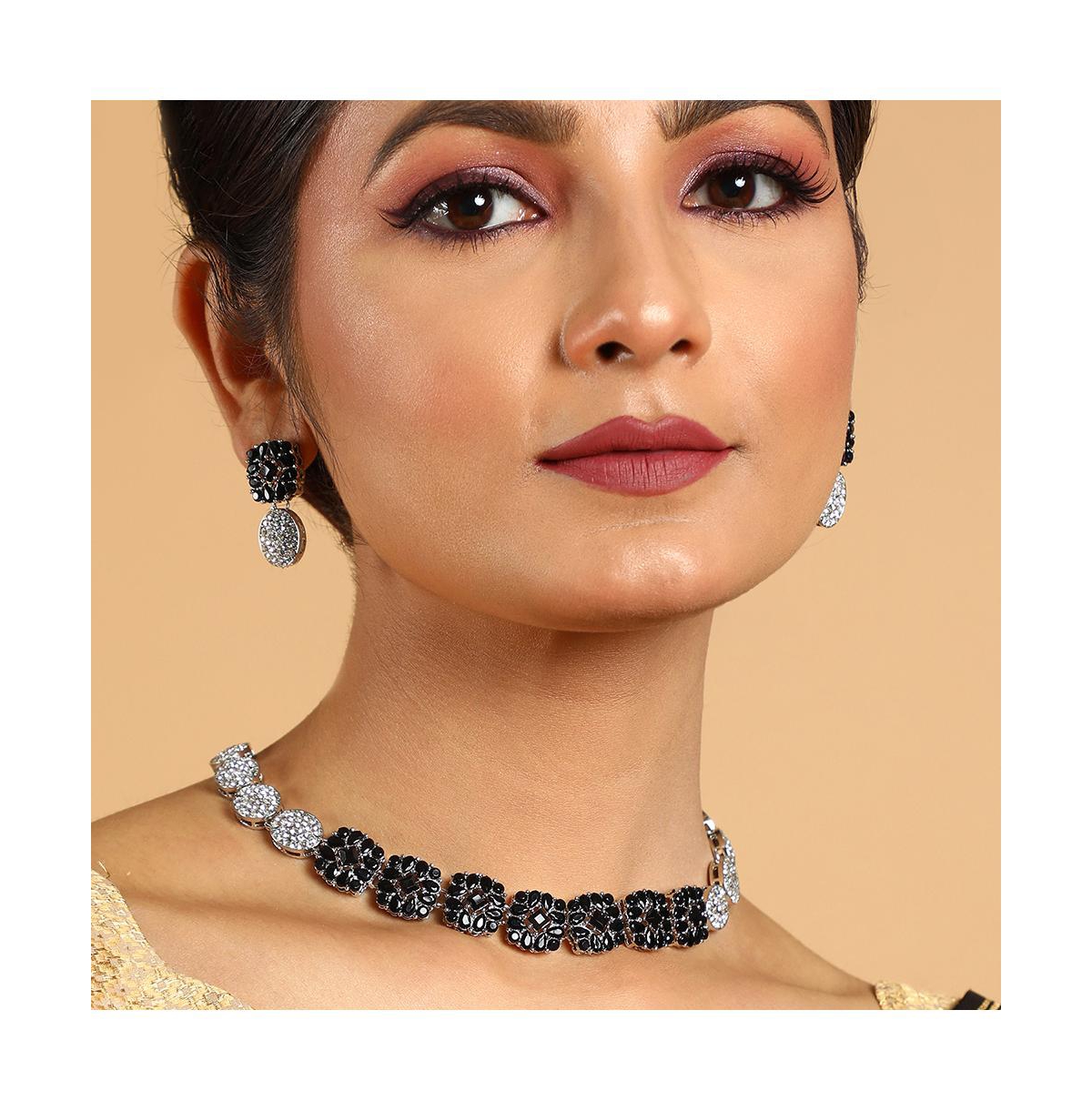 Sohi Women's The Rivaayat Jewellery Set In Black