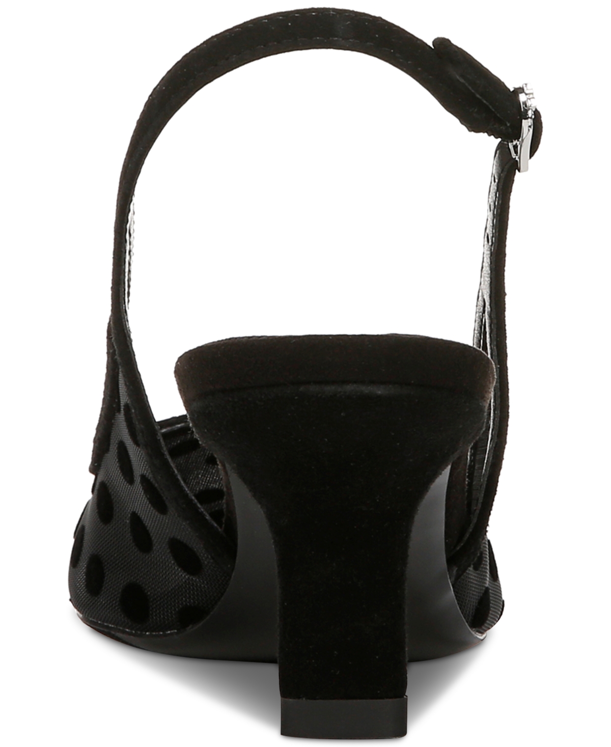 Sam Edelman Biankasling Womens Man Made Kitten Heels In Black Polka Dot Mesh