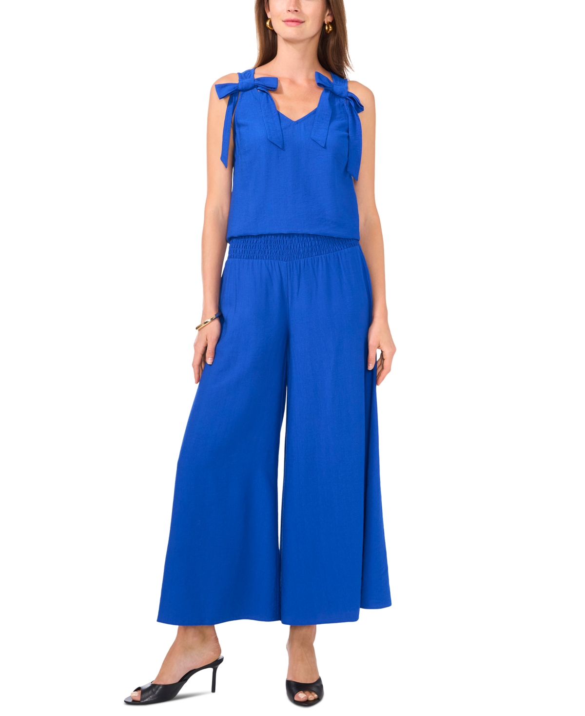 Vince Camuto Women's Smocked-Waist Wide-Leg Pants