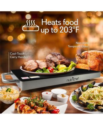 Electric Warming Tray with Non-Stick Heat-Resistant Glass Plate, 19.8" x 11.9" Heating Surface - PKWTR45