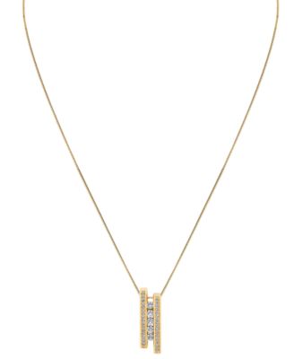 Diamond Triple Bar 18" Pendant Necklace (1/2 ct. t.w.) in 14k Yellow Gold
