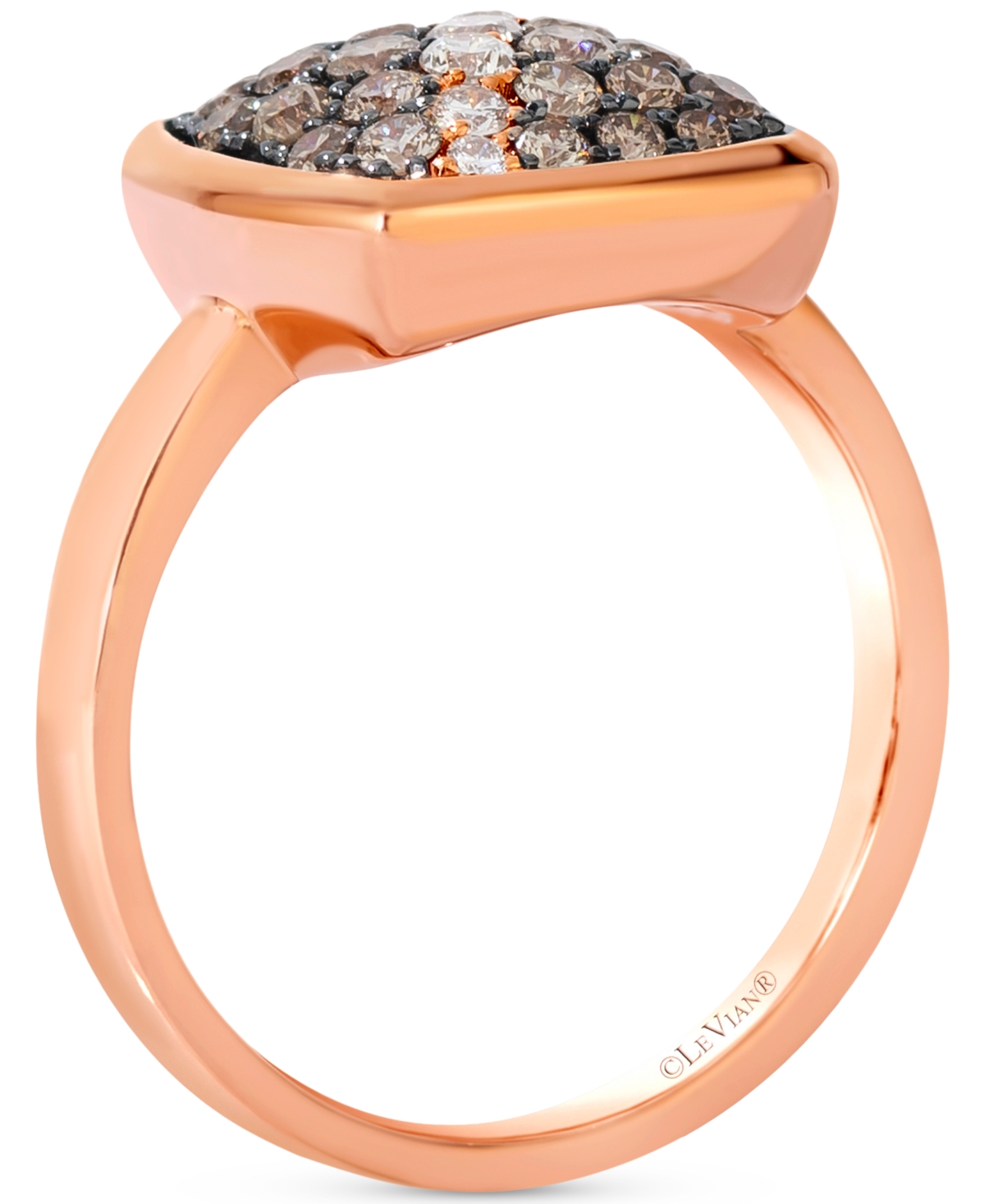 Le Vian Chocolate Ombre Diamond & Vanilla Diamond Pave Cluster Ring (3/4 ct. t.w.) in 14k Rose Gold