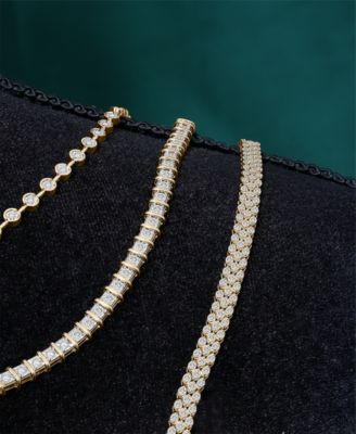 Diamond Bezel Tennis Bracelet (1/2 ct. t.w.) in Sterling Silver or 14k Gold-Plated Sterling Silver, Created for Macy's