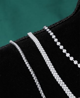 Diamond Three-Row Bracelet (4 ct. t.w.) in 14k White or Yellow Gold, 7-1/4"