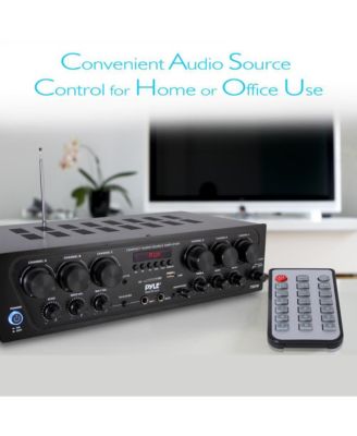 6-Channel Wireless Bluetooth Home Audio Amplifier with FM Radio, MP3/USB/SD Playback - 750W Max, PTA62BT