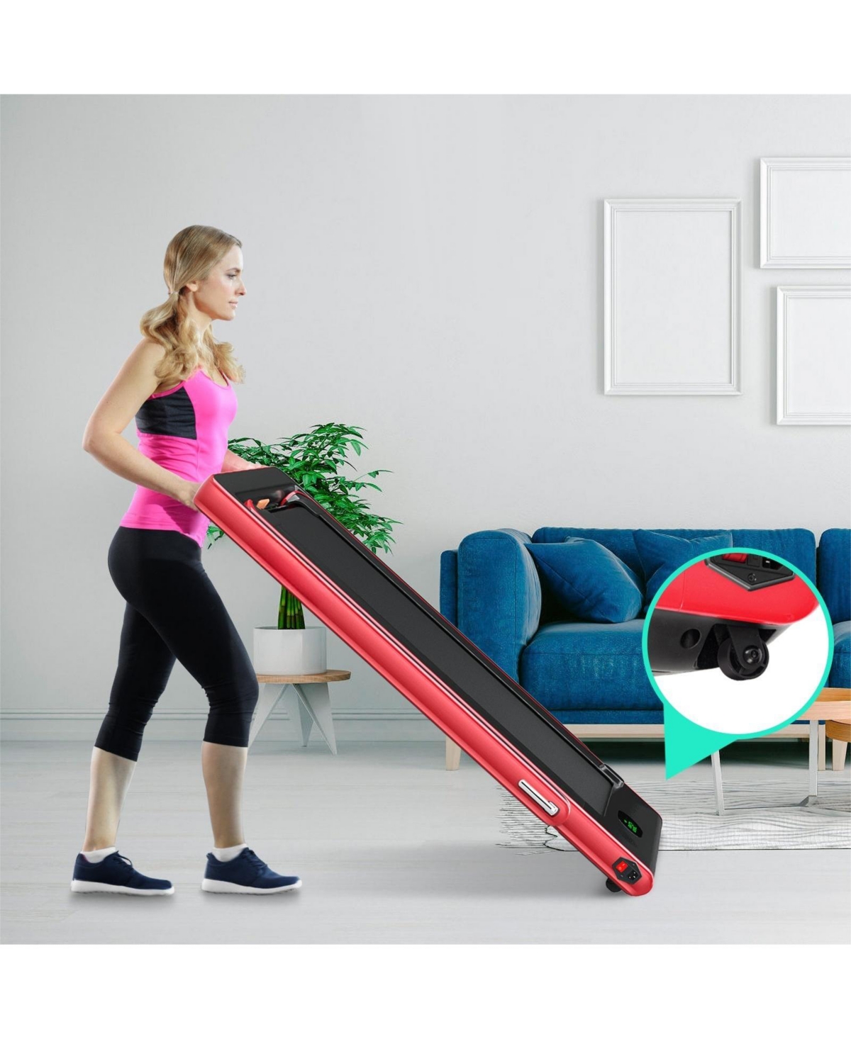 Hongge 2.25HP 1 Folding Treadmill with App Speaker Remote Control