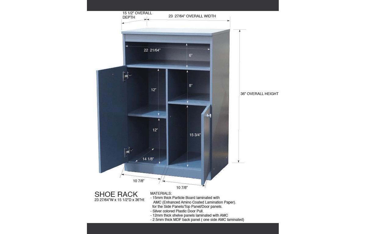 Kings Brand Furniture Lily 2-Door Shoe Storage Cabinet,- Grey