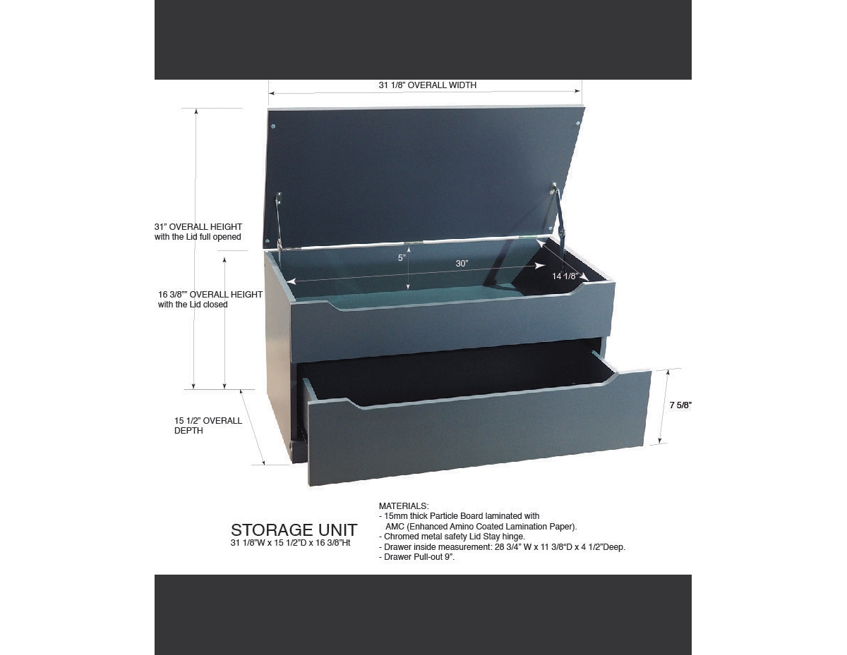 Kings Brand Furniture Chelsea Storage Bench Box Storage Chest with Drawer for Living Room, Bedroom