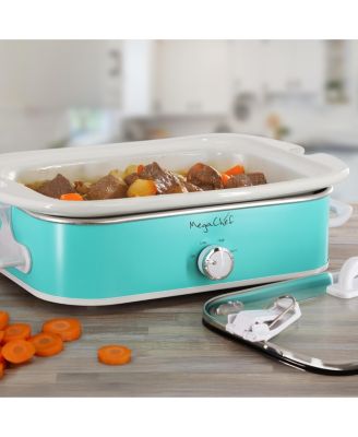 3.5 Quart Casserole Slow Cooker with 3 Temperature Settings in Turquoise