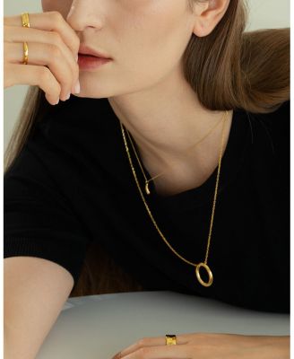 Sterling Silver 18k Gold Plated Brynn Circle Necklace Holiday Gift Idea