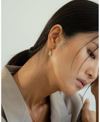 Sterling Silver 18k Gold Plated Leah Crystal Teardrop Earrings Holiday Gift Idea