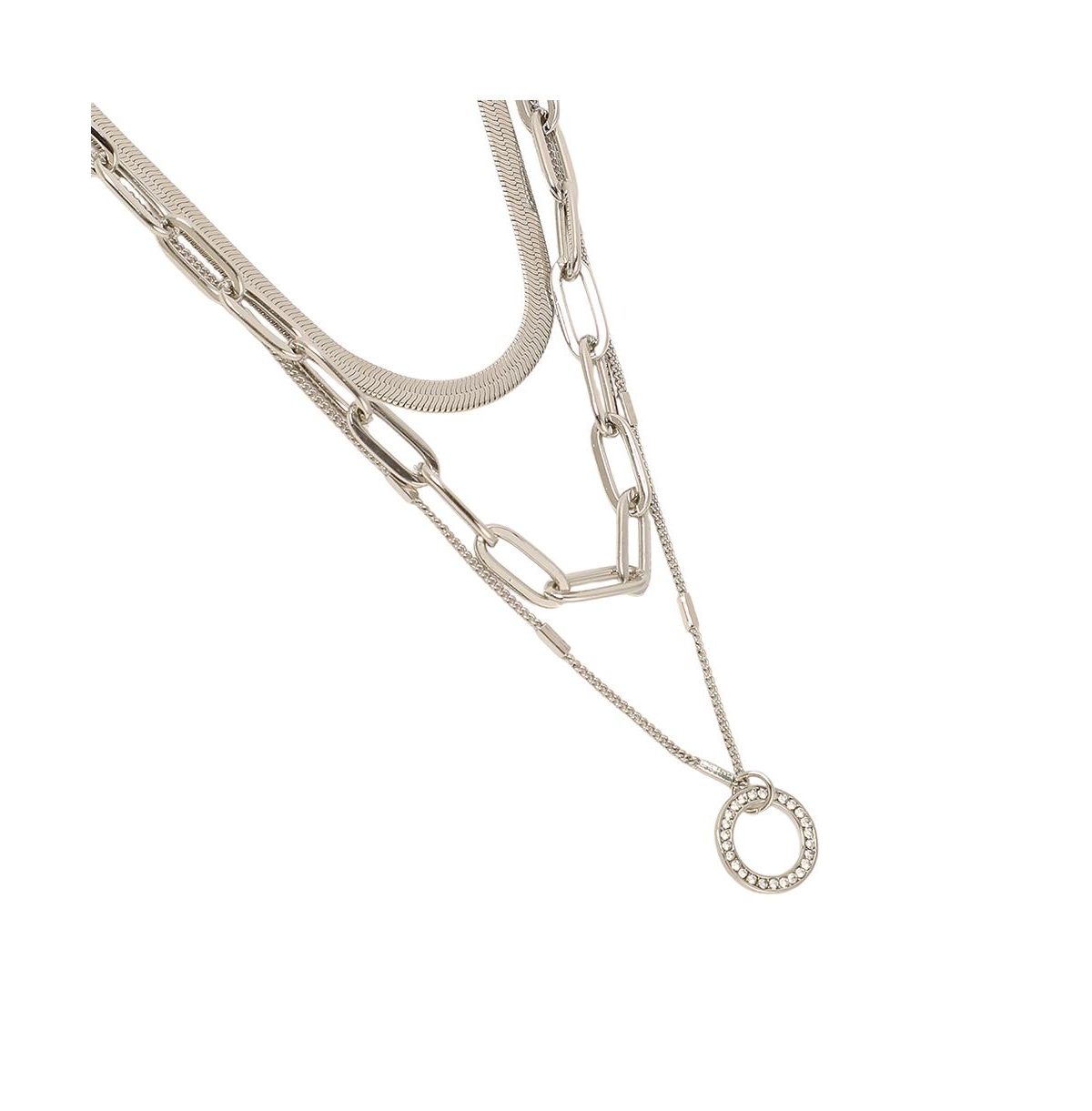 Sohi Women's The Halo Snakechain Multi-layer Necklace In Silver