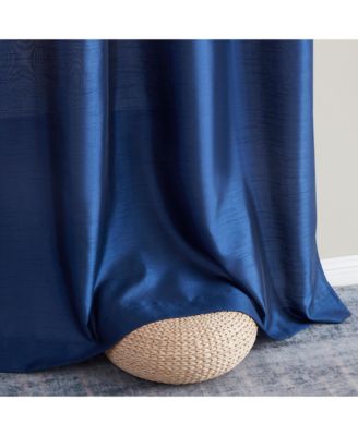 Jefferson Faux Silk Semi Sheer Light Filtering Microfiber Lined Grommet Lightweight Window Curtains Drapery for Bedroom, Dining Room & Living Room, 2 Panels