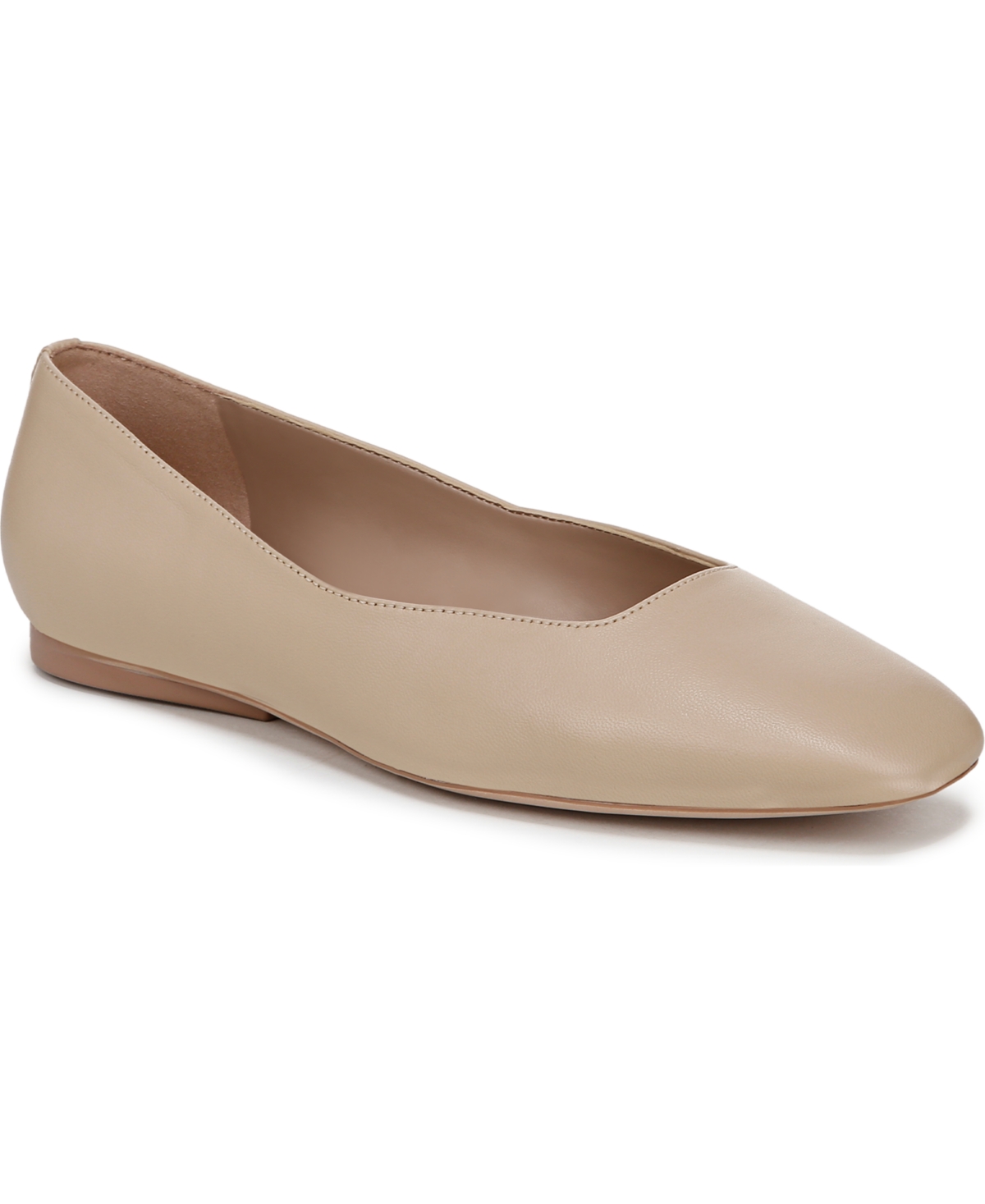 Naturalizer Chelsea Square Toe Ballet Flats In Coastal Tan Leather |  ModeSens