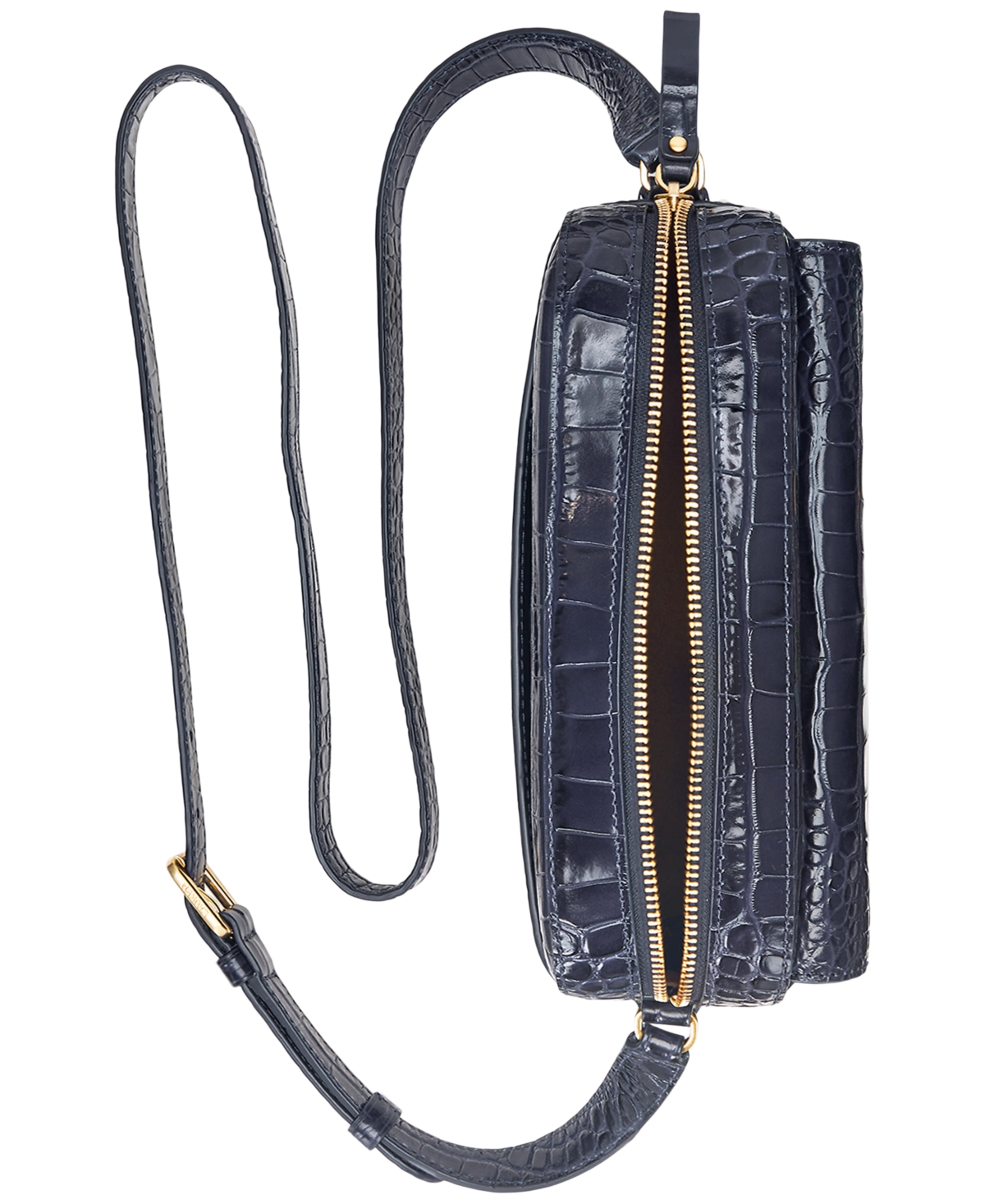Lauren Ralph Lauren Marcy Croc-Embossed Leather Camera Bag