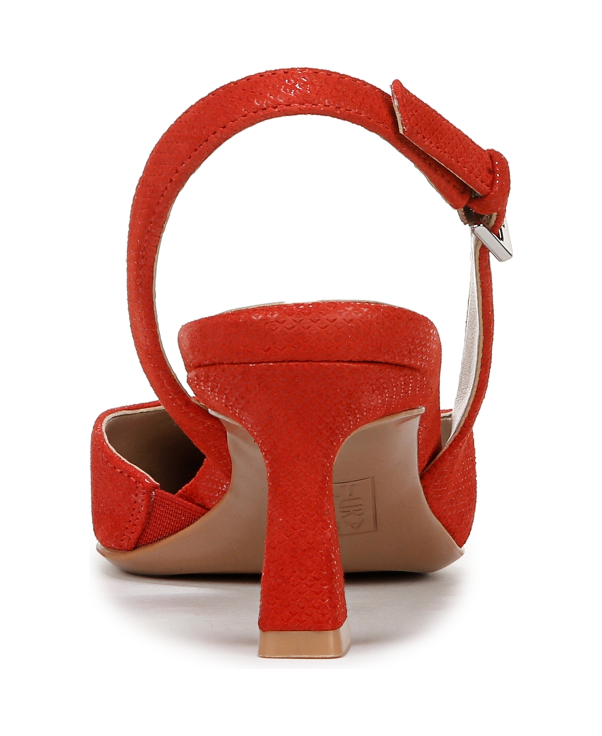 Naturalizer Dalary Pointed Toe Slingback Pumps In Maserati Red Embossed Suede