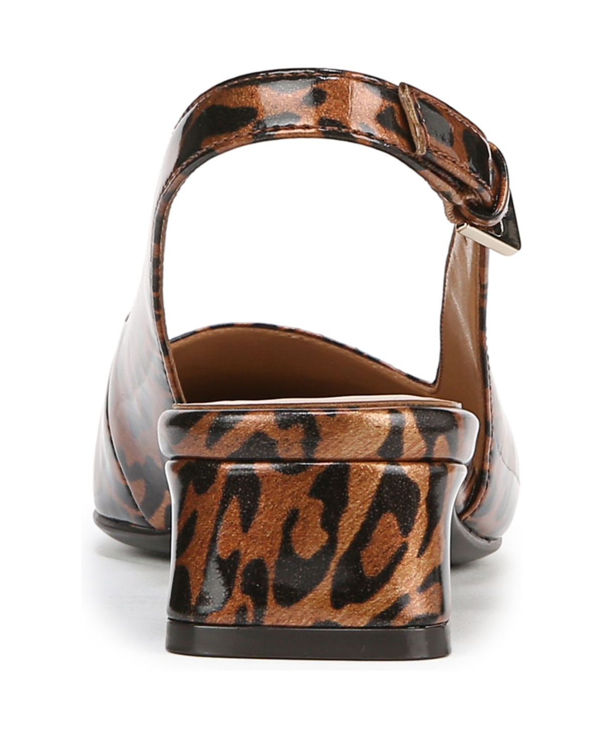 Naturalizer Ginger Snip Toe Dress Slingbacks In Leopard Print Faux Patent
