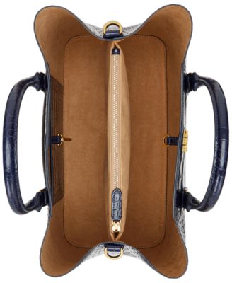 Marcy Large Embossed Leather Satchel Bag