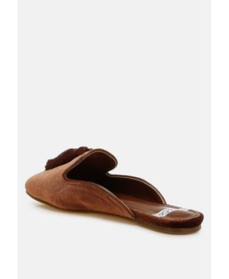 Cardinal Tassel Detail Velvet Mules