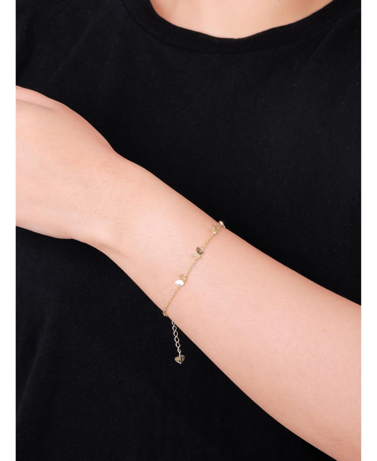 Devata Butterfly Chain Bracelet in 14K 6.5 in adj to in, approx. 2.9 grams - Gold