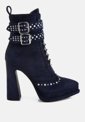 Womens Punk Nomad Harness Detail Lace Up Boots