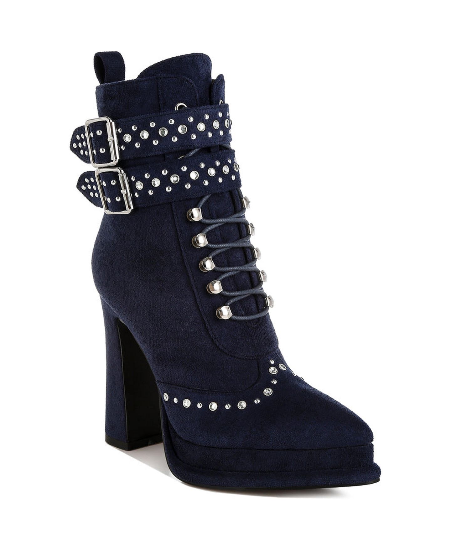 Женские ботинки London Rag Punk Nomad Harness Detail Lace Up, цвет: Тёмно-синий — фото 1