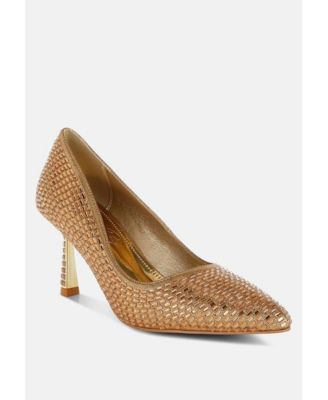 Benjamins Rhinestones Embellished Pumps