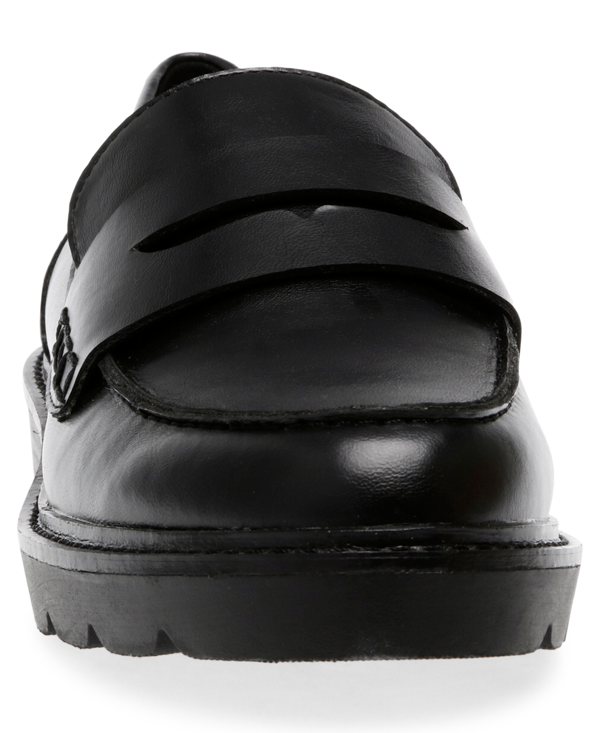 Anne Klein Women's Emmylou Lug Sole Loafers In Black Smooth