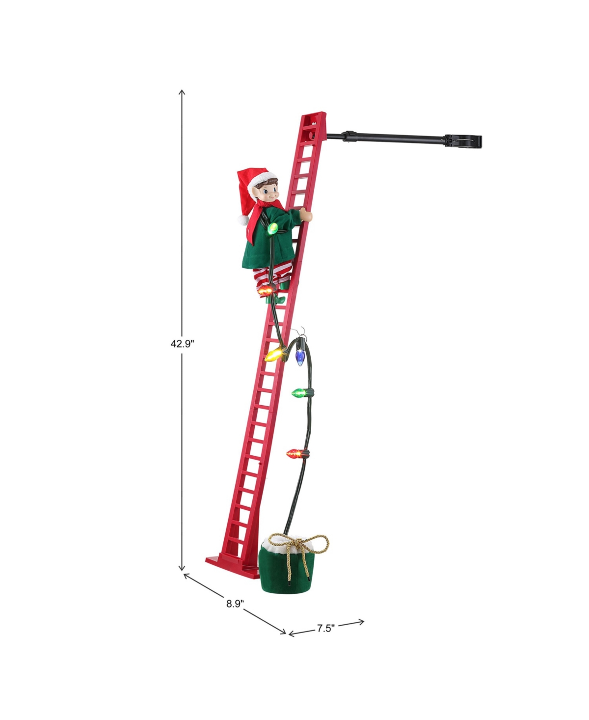 Mr. Christmas 43" Animated Ladder Climbing Elf In Multi