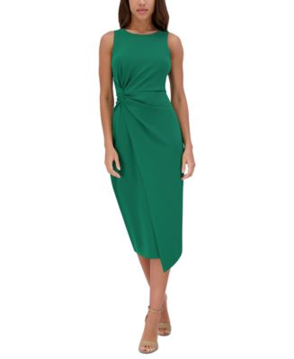 Siena Women's Ruched Side-Twist Sleeveless Midi Dress Macy's