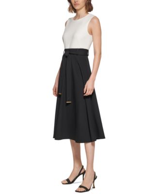 Women's Belted A-Line Dress