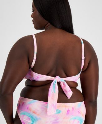 Salt + Cove Plus Size Tie-Dyed Bikini Top, Created for Macy's