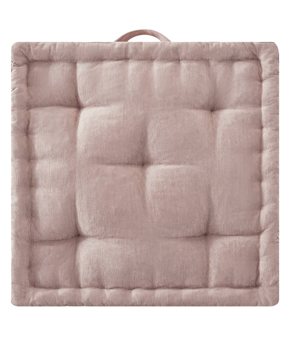 Intelligent Design Azza Chenille Square Floor Pillow Cushion, 24" X 24" In Blush