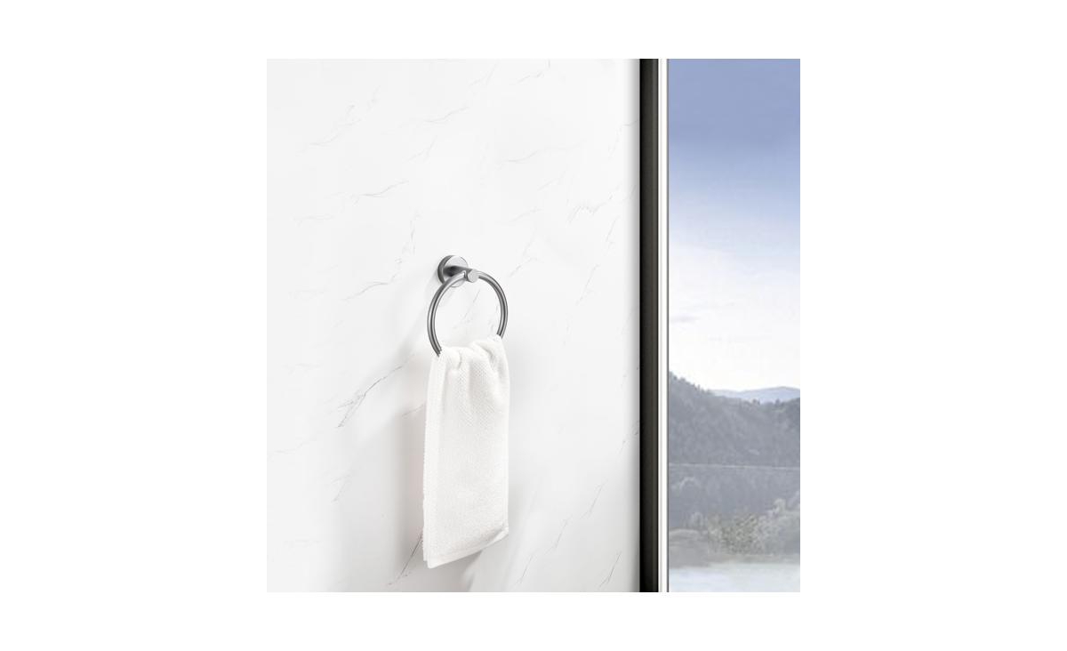 Slickblue Towel Ring Golden Gold, Bath Hand Towel Ring Thicken Space Aluminum Round Towel Holder for Bathroom