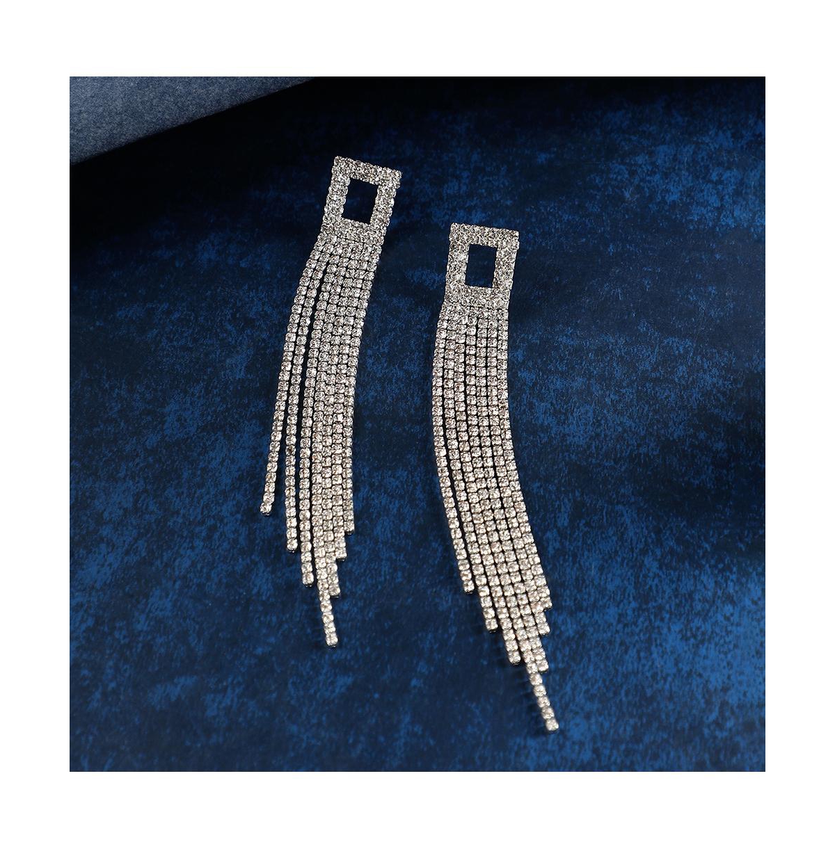 Sohi Women's The Camille Drop Earrings In Silver
