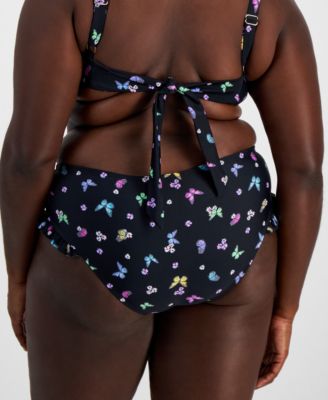 Salt + Cove  Plus Size Ruffled Butterfly-Print Swim Bottoms, Created for Macy's