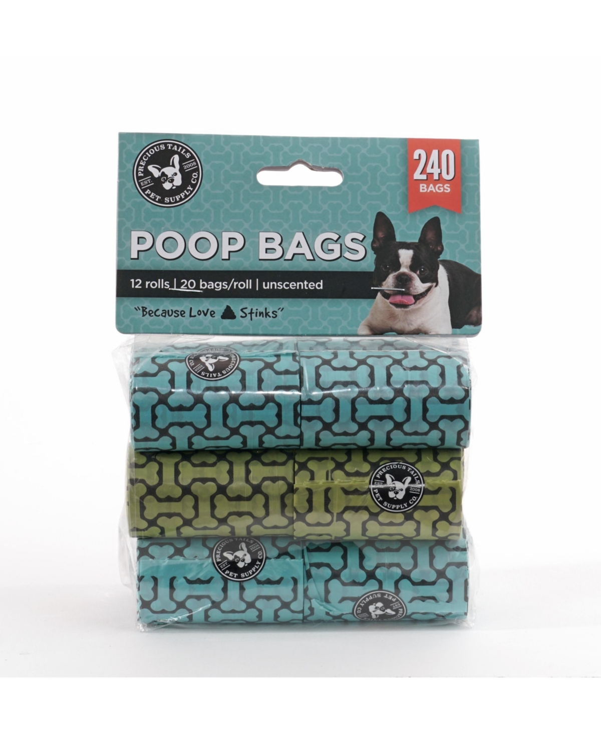 Precious Tails Biodegradable Dog Poop Bags, Leak-Proof and Durable Waste Bag Rolls, 240 ct