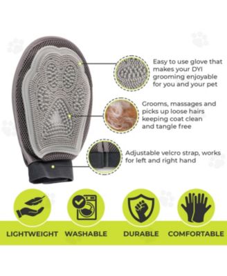 Pet Hair Remover Glove, Gentle Pet Grooming Glove Brush, Massage Mitt  for Fur of Cats and Dogs