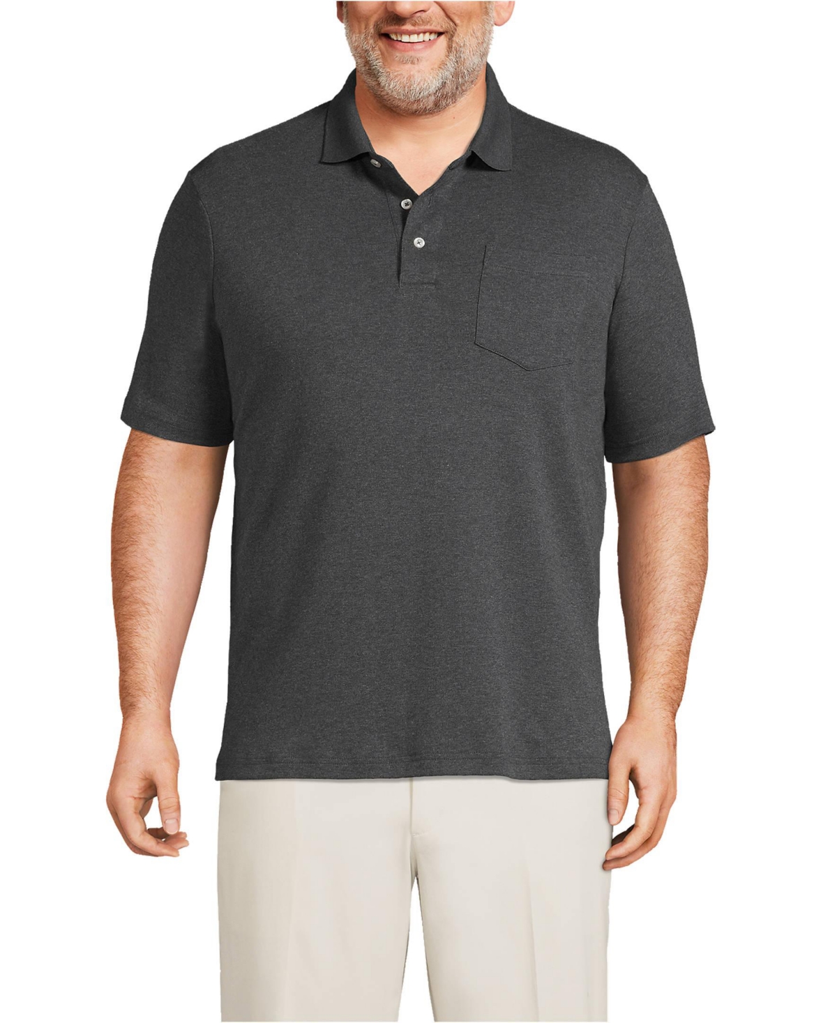 Lands' End Big & Tall Short Sleeve Cotton Supima Polo Shirt with Pocket