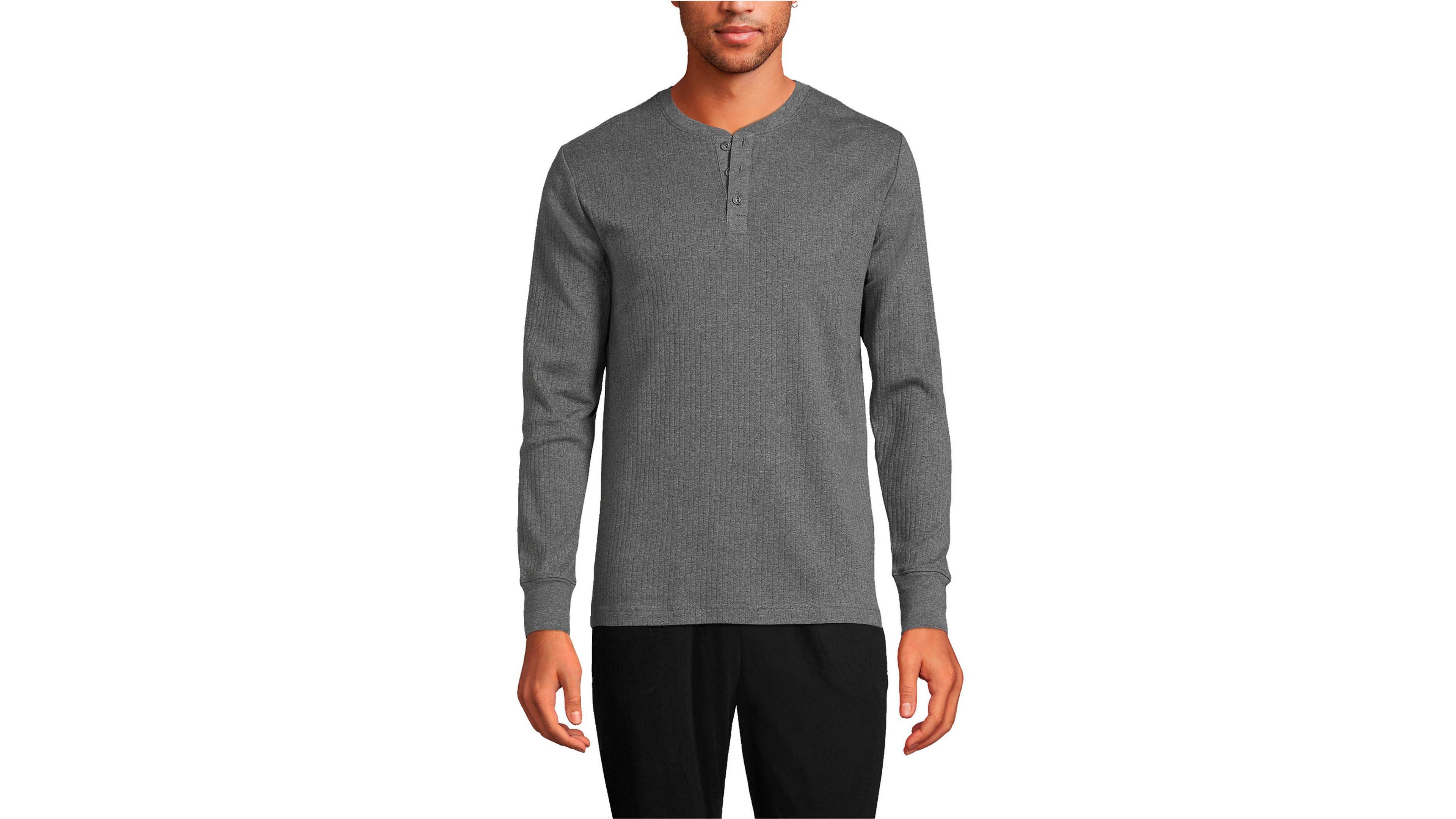 Lands' End Big & Tall Knit Rib Pajama Henley
