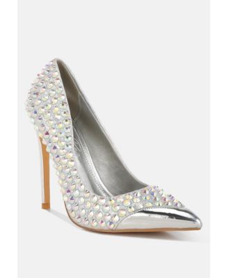 Super Fan Diamante Embellished Stiletto Pumps