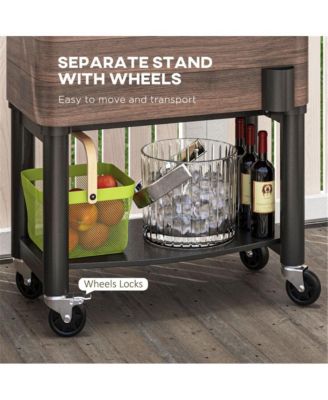 Outdoor Party Cooler Cart – Mobile Beverage Station for Backyard Gatherings