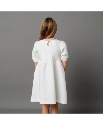 Big Girls Quilted Puff Sleeve Dress