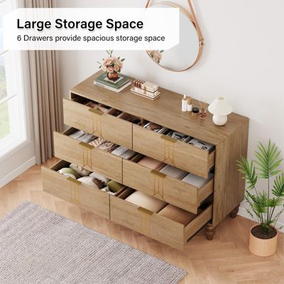 1 PC Wooden Modern 6 Drawer Dresser