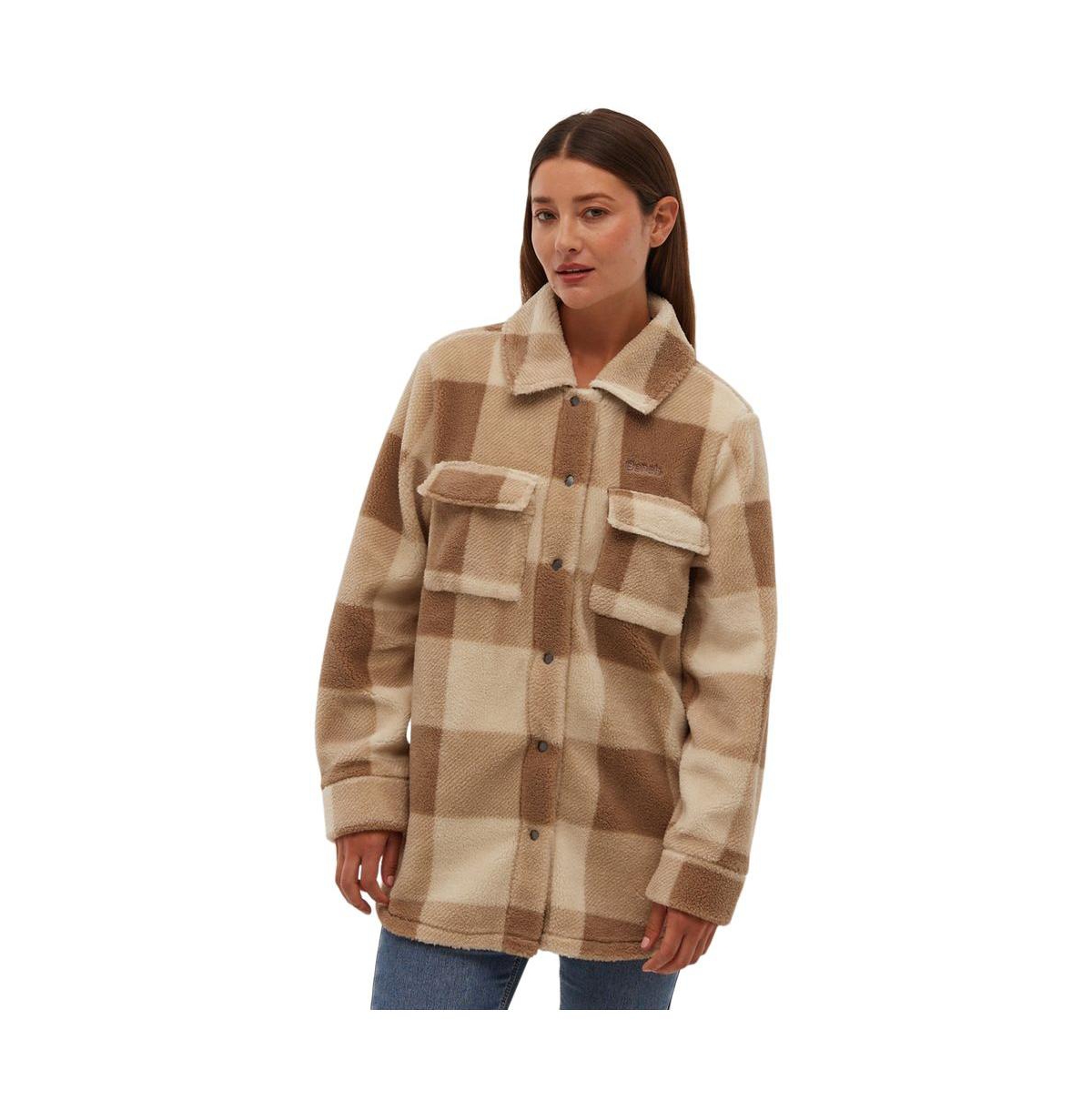 Women's Yelina Oversized Sherpa Overshirt - Green/grey