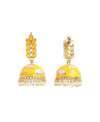 Women's Gold-plated Meenakari Jhumkas